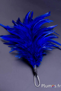 Plumet coq avec anneau -  hauteur 20 cm - bleu